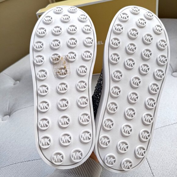 Michael Kors Romey Embellished Platform Sneaker Black 49F5RMFS1S - Picture 13 of 13